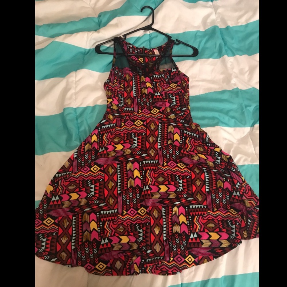 Tribal design red dress